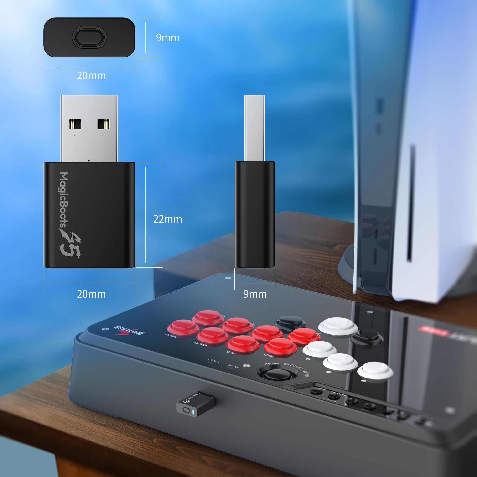 MAYFLASH Adaptador MagicBoots-S5 FPS PS4 Arcade Joystick PS5